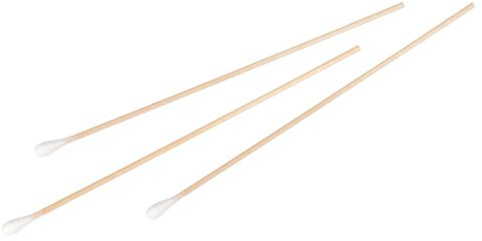 neoLab Wattestäbchen mit Holzstiel, 4mm-5.5mm Kopf, 150mm Länge, 100 Stück