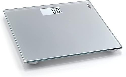 Exacta Digitale Personenwaage Comfort mit Ein- und Ausschaltfunktion, Körperwaage mit praktischer LCD-Anzeige, Waage für hohe Standsicherheit und großer Trittfläche aus Sicherheitsglas