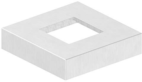 Abdeckrosette quadratisch 109 x 109 x 25mm, Wandstärke 2mm, Bohrung 50,5 x 50,5mm