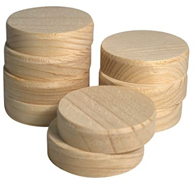 JOWE Querholzplättchen 40mm aus Fichte | 50 Stk Konusplättchen 40mm | - Holzstopfen 40 mm mit Fase