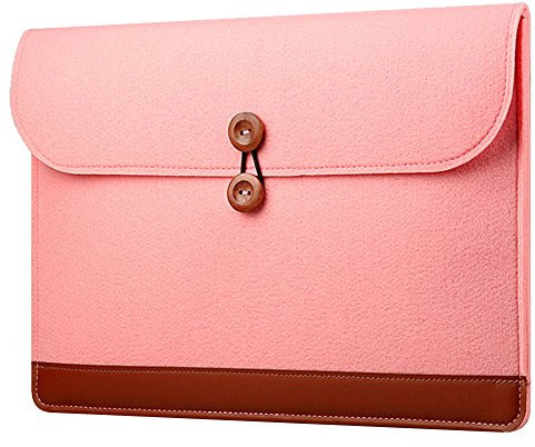 ZhuiKun 12 Pouces Résistant aux Chocs Housse Macbook Air/Macbook Pro Retina Sacoche Feutre de Laine pour Ordinateur Portable Ultrabook Sac Manches Pochette Pink