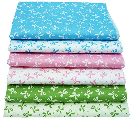 6 Stück 40cm * 50cm Bow-Knoten gedruckt Baumwollgewebe für Patchwork,patchwork stoffe,baumwollstoff meterware,stoffe patchwork stoffpaket