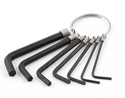 sourcing map a13071100ux0565 1,5 mm 2 mm 2,5 mm 3 mm 3,5 mm 4 mm 5 mm L Llaves hexagonales 7 en 1 en Llavero