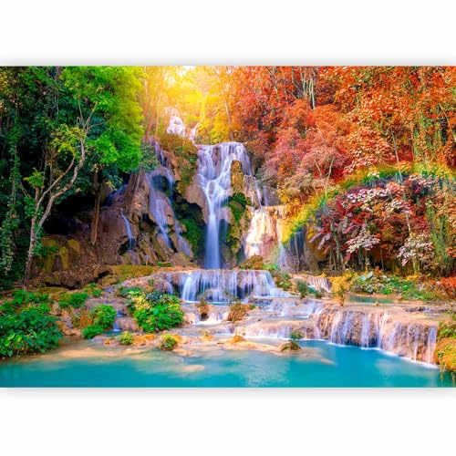 Fotomurale murando Carta da parati 200x140 cm TNT Murale alla moda Decorazione da Muro XXL Poster Gigante Design Carta per pareti Natura Paesaggio cascata Albero c-B-0126-a-a