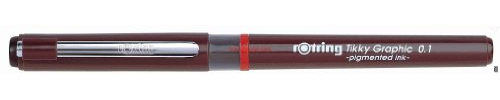 Rotring Tikky Graphic Fineliner, 0,10 mm, schwarze Tinte (Blisterpackung)