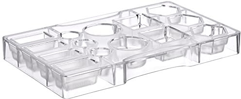 Decora 0050085 Stampo Professionale Cioccolatino Geometrico, 10 cavità, ø 40 x h 20 Mm, In Policarbonato, Ideale per Realizzare Cioccolatini Lucidi e Croccanti, Design Professionale, Made in Italy