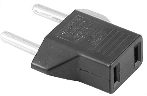 REY Adaptateur Secteur pour Passer de la Prise l'américaine à européenne, Adaptateur de Voyage, Noir