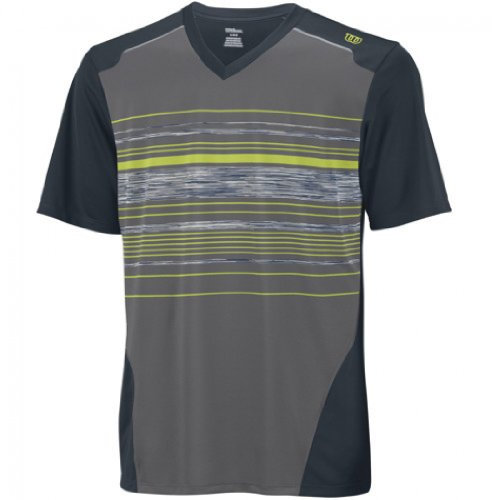 Wilson Herren T-Shirt M Su Specialist Stripe Crew, Graphite, M