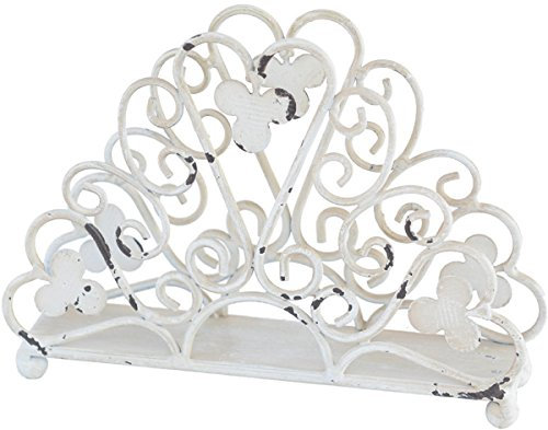 PURITA Serviettenhalter Servietten Halter Antik weiss patiniert 81004