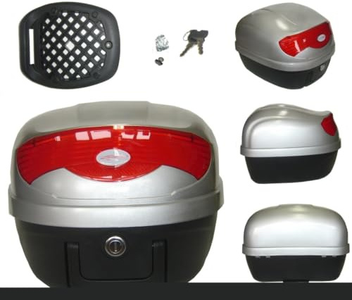 A-Pro Universal Motorcycle Motorbike Scooter Rear Luggage Topcase Topbox 29 lt Silver