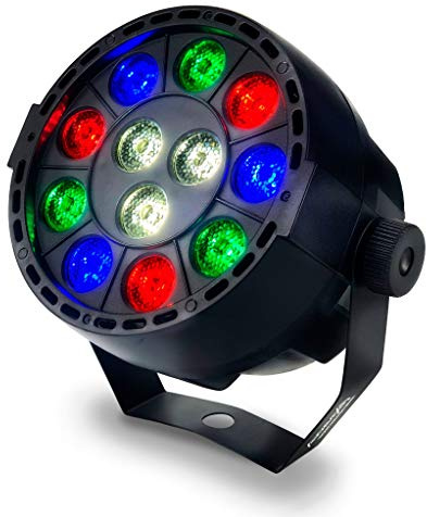 Audibax Montana 36 Mini - Projecteur de Discothèque à LED - Projecteur Professionnel - Équipé de 12 LED RGBW de 3W - Configuration Personnalisée des Couleurs - Connexion DMX à 6 Canaux