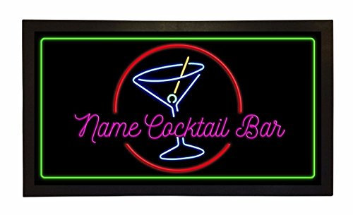Bang Tidy Clothing Personalised Bar Runners Retro Cocktail Bar Home or Pub Bar Mat Mens Gift Idea