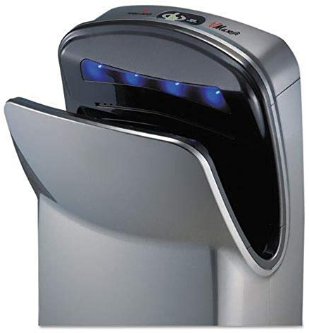 World Dryer V-649A VMax Vertical Hand Dryer, 110-120V, High-Impact ABS Cover in Silver
