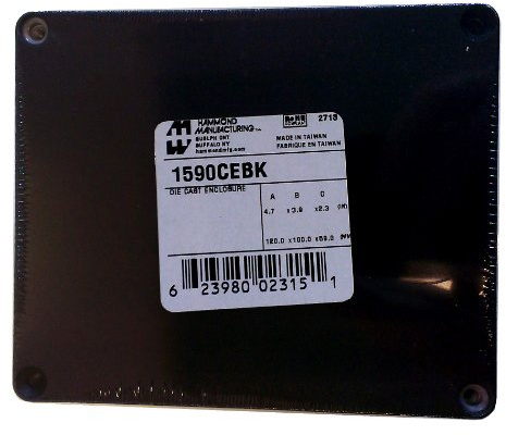 Hammond 1590CEBK Black Diecast Aluminum Enclosure -- Inches (4.74 x 3.95 x 2.37) mm (120mm x 100mm x 60mm)