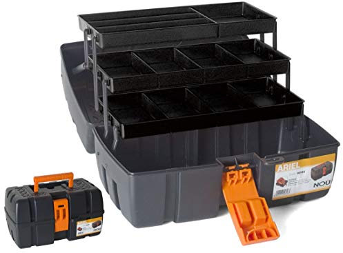 Caja Herramientas 3 bandejas clasificadoras Cierre Seg asa Transporte 37X23X21cm