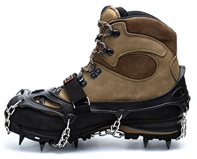Hillsound Trail Crampon I Ice Cleat Traction System for Beginner & Experienced Winter Trail Hiking, Black, Medium
