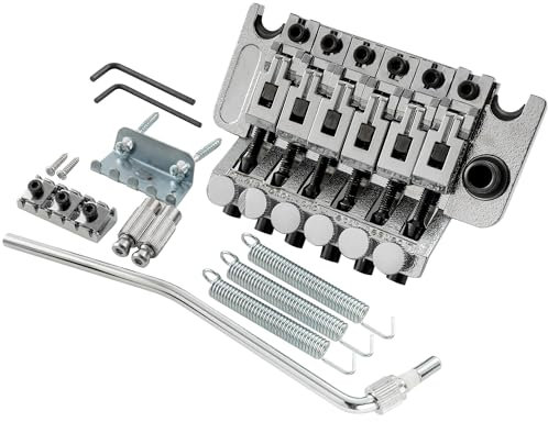 Musiclily 52,5mm Gitarre Double Locking Tremolo System Steg für Floyd Rose Style E-Gitarre, Chrom