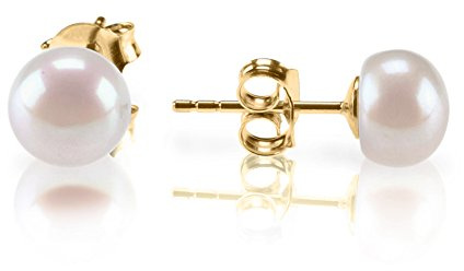 PAVOI Rhodium Plated 925 Sterling Silver AAA Quality Freshwater Cultured Stud Pearl Earrings - 8.5mm