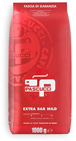 Caffè Pascucci | Caffe In Grani Per Macchina Espresso Moka E Caffè Filtro Miscela Bar Extra Mild Tostatura Chiara Caffe In Grani 1 Kg Pacchetto Salva Aroma Chicchi Caffe Torrefatti Per Espresso
