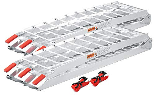 2x rampe di carico pieghevoli per moto e ATV Con piedi 226 cm In alluminio Portata max 1360 kg