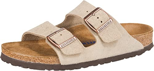 Birkenstock 951303 Arizona SFB taupe, Suede Leather PIANELLE Uomo, Taupe EU 38