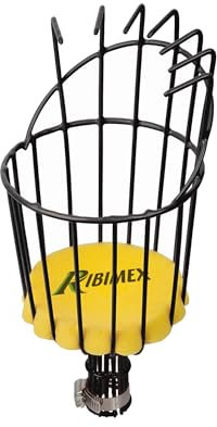 Ribimex Raccogli Frutta in Metallo Ø 14 cm, Adatto a Manici Fissi e Telescopici, Struttura in Acciaio con Fondo in Spugna, Attacco Ø 24-30 mm, Ideale per la Raccolta della Frutta in Altezza - PRESCF1