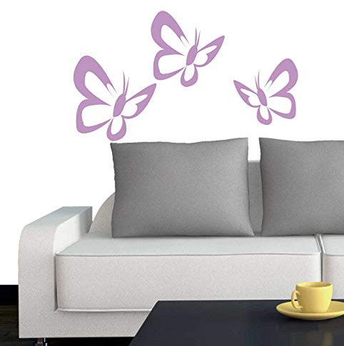 INDIGOS UG - Wandtattoo Kinderzimmer Wandtattoo Schmetterlinge 15x15, 13x13,11x11 cm Wandaufkleber Wandfolie 3 Stück - Dekoartion Kinderzimmer Schule Bad Hotel Kita