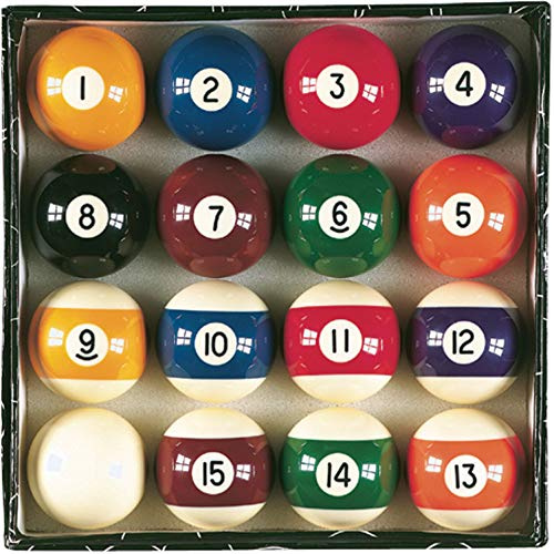 Viper Billiard Master 2-1/4 Regulation Size Billiard/Pool Balls, Complete 16 Ball Set