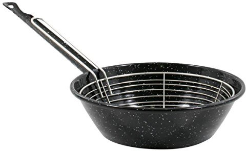 Esmaltaciones La Estrella Jaspeada - Sartén honda con cestillo, 22 cm