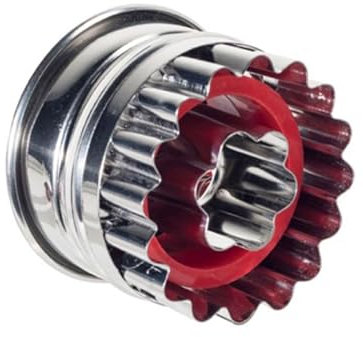Westmark Tagliabiscotti Linzer, tagliabiscotti, Rosetta, con espulsore, Acciaio Inox/plastica, Natale, Argento/Rosso, 35062291