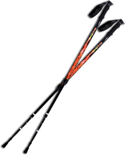 BungyPump Power – Gångstavar med 10 kg motstånd & 20 cm fjädring (105–145 cm), för elitidrottare & avancerad träning, svart/röd