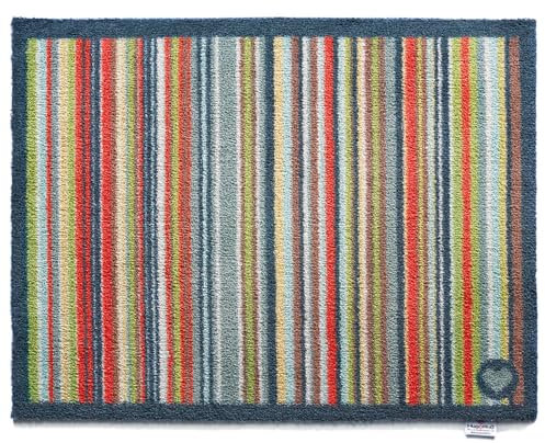 HUG RUG Washable Dirt Trapper Door Mat Kitchen Hallway Doorway, Made in the UK, Stripe 32 65X85