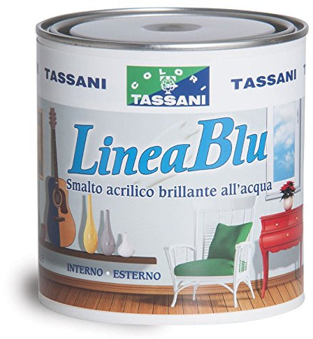 SMALTO ACRILICO ALL'ACQUA BIANCO SATINATO LINEA BLU TASSANI 0,75 lt.