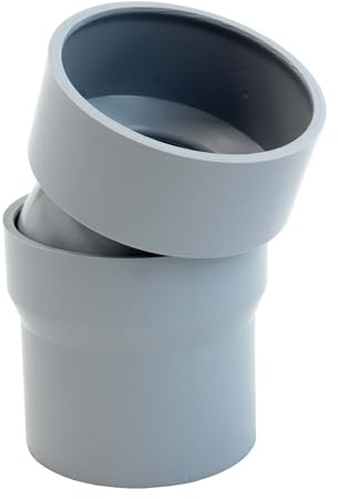 INEFA Codo flexible para tubo de agua de lluvia, PVC 50mm 0-22 grados, de codo Gris Accesorios para canalones, fácilmontaje enchufable,made in Germany