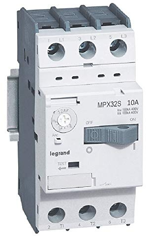 Disjoncteur moteur MPX3 32S - réglage thermique 6A à 10A - pouvoir de coupure 50kA en 415V