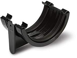POLYPIPE RR102 Black Union Bracket for 112mm Half Round guttering System