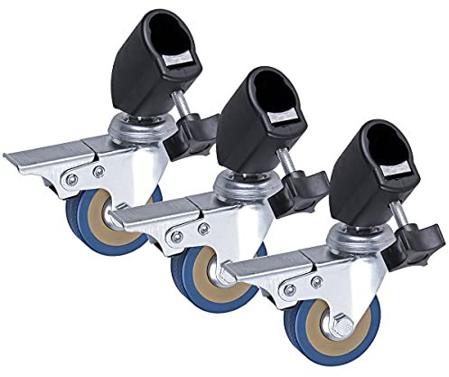 ayex 3er Set Stativrollen Pro 3er Set für Lampenstative mit Feststellbremsen ideal auf Holzböden Fliesen Teppichböden