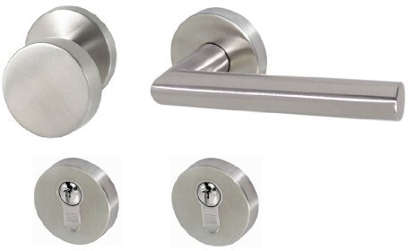 Edelstahl Türbeschlag TA-1206 R Wohn - PZ Türdrücker Türgriffe Türklinke