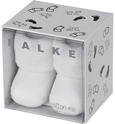FALKE Erstling B So algodón lisos 1 par, Calcetines Unisex bebé, Blanco White 2000, 50-56