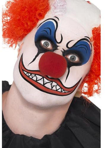 Smiffys Smiffys Make Up FX, Clown Kit, enthält Gesichtsfarbe, Nase, Fettstifte und Schwamm Halloween