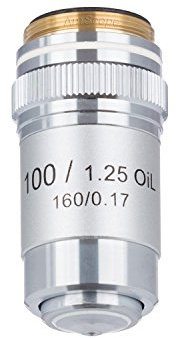 AmScope Objetivo acromático del microscopio A100X-V300 100X (aceite) para los microscopios compuestos