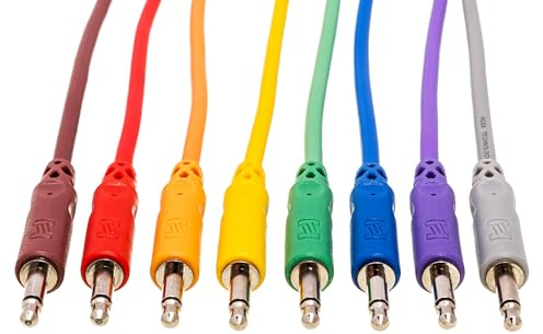 Hosa CMM-815, unsymmetrisches Patchkabel für den Einsatz mit modularen Synthesizern und Soundmodulen, 3,5 mm TS auf 3,5 mm TS, 0,15 m Länge