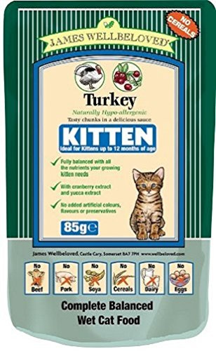 James Wellbeloved Complete Wet Kitten Food Turkey, 12 x 85 g