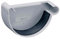 INEFA Embout gouttière 180mm droite, demi-rond gris, PVC, montage emboîtement