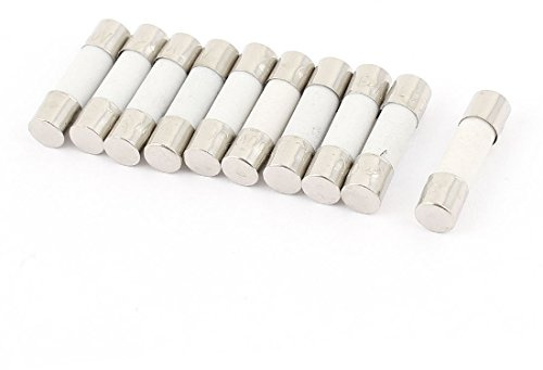 sourcing map 10 Stück Keramik Sicherung Rohre mit Langsame Durch Laufzeitverzögerung 250V 5A T5A 5 mm x 20 mm
