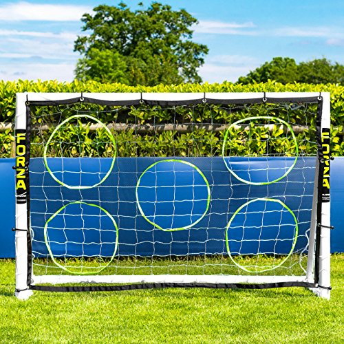 FORZA Fotbollsmål [6 ft x 4 ft] | Ultimat trädgårdsmål – 100 % väderbeständig PVC Vitt Goal, Target Sheet, Ball & Bag