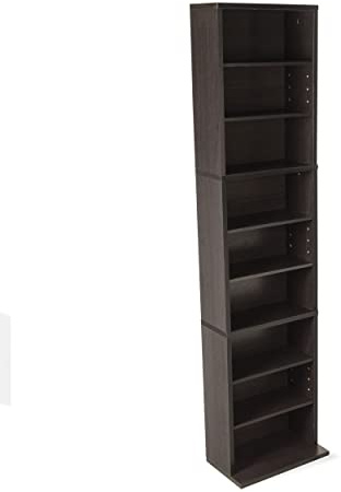 Atlantic Summit Media Storage Cabinet – Protects & Organizes Prized Music, Movie, Video Games or Memorabilia Collections, PN 74735727 in Espresso, 13*8*54inch