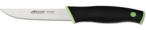 Arcos Cuchillo Verduras Acero Inoxidable. Cuchillo Profesional para pelar Frutas y Verduras. Mango ergonómico polioximetileno y Hoja 110 mm. Serie Duo. Color Negro y Verde.