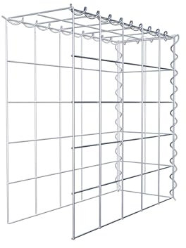 GABIONA Cesta de piedra de gavión rectangular, malla de 10 x 10 cm, profundidad de 20 cm, cesta de cultivo tipo 4, cierre de espiral, galvanizado (50 x 50 x 20 cm)