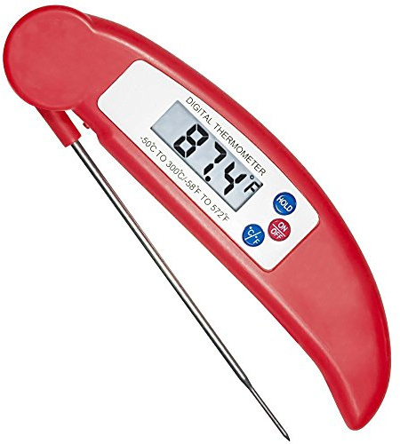 COOLEAD Digital Meat Thermometer Instant Read Food Thermometer Probe Foldable LCD Screen Temperature Probe Kitchen Cooking Thermometer for BBQ Water Sugar Jam Candy Turkey Steak Candle